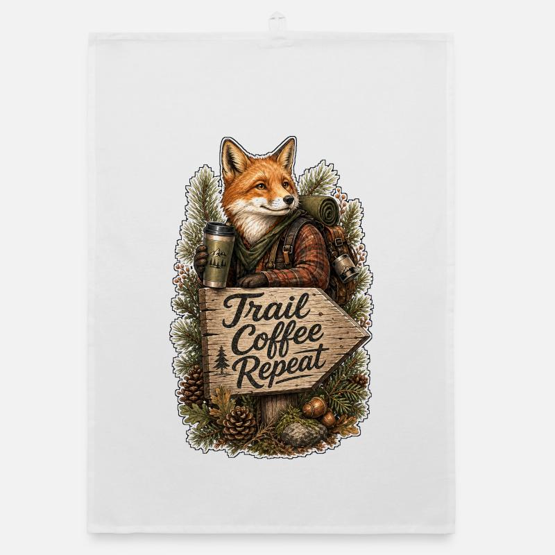 Trail Coffee Repeat Fox Organic dish towel