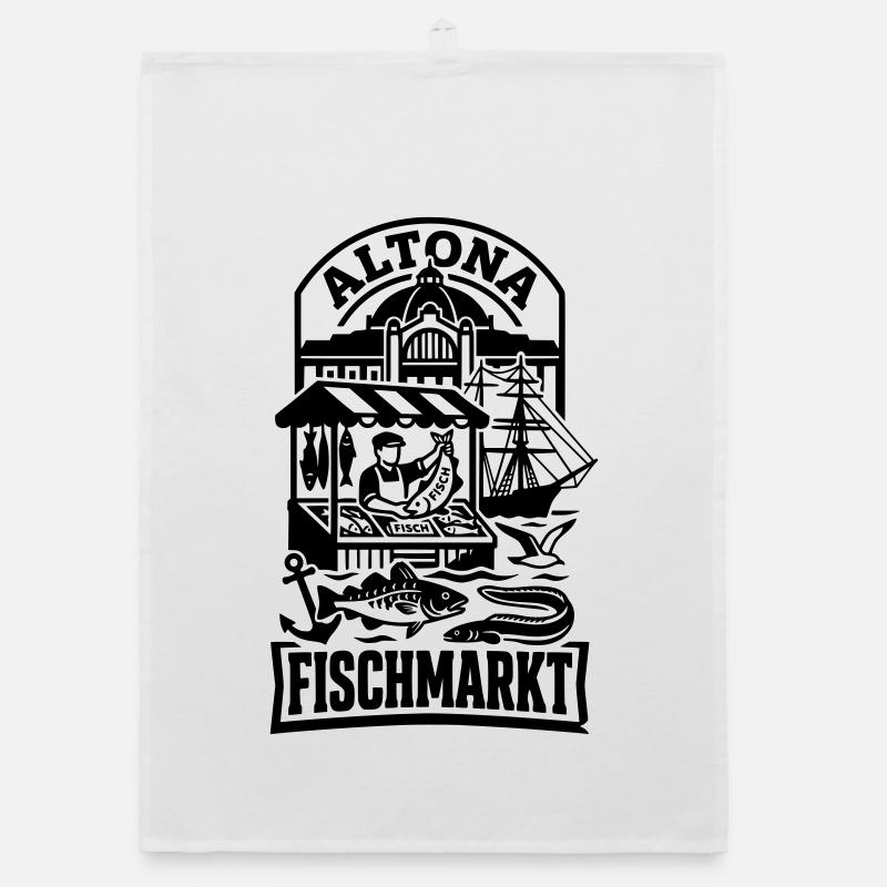 Fischmarkt Hamburg Altona Organic Geschirrtuch