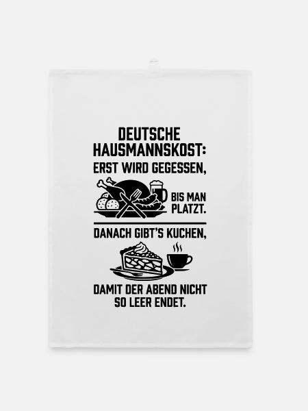 Hausmannskost typisch deutsch - Organic Geschirrtuch - Weiß