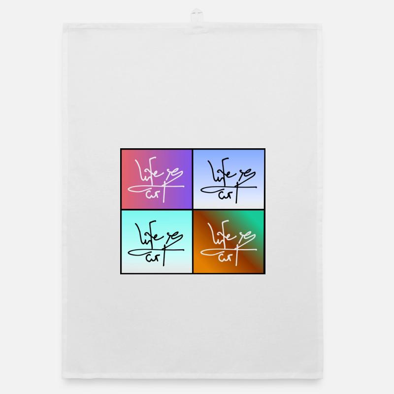 La vie, c’est de l’art - Torchon bio - blanc