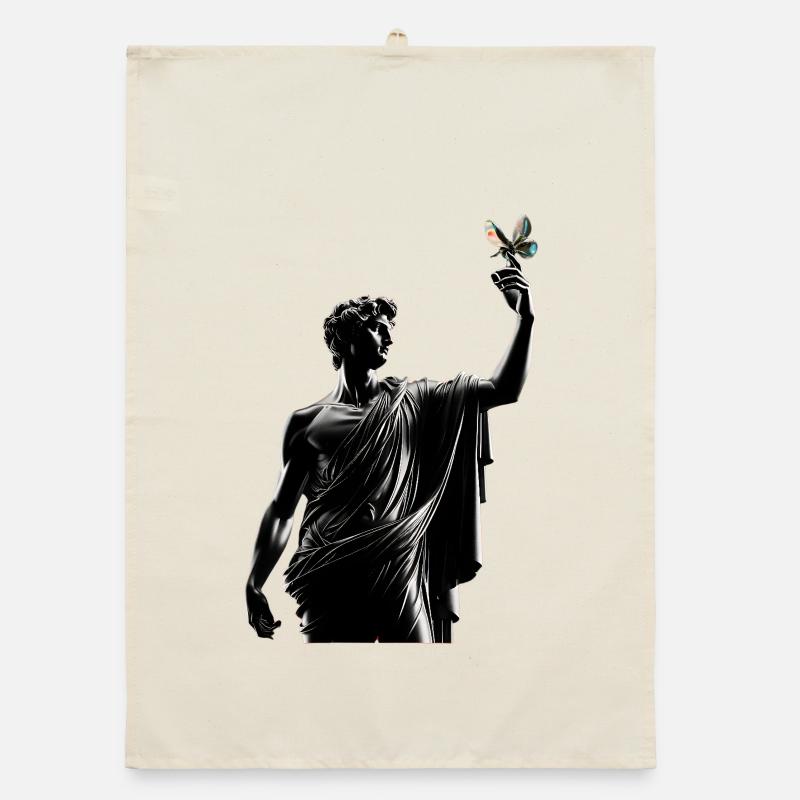 Davidic pose with butterfly Organic dish towel