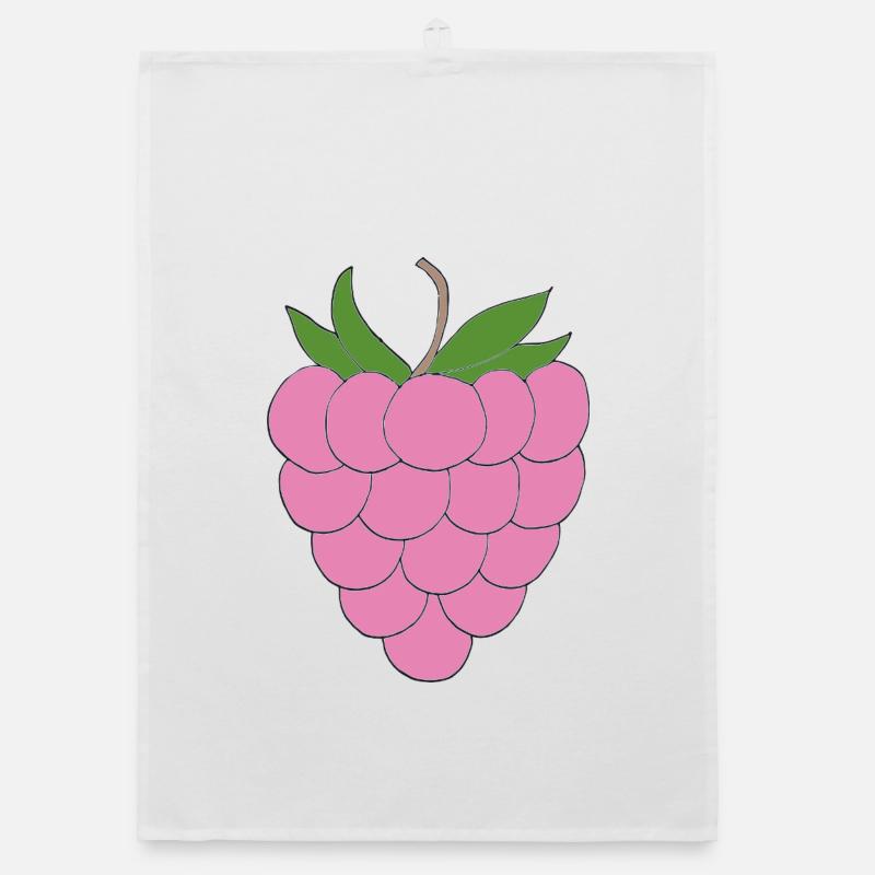 Pink Raspberry Illustration Organic dish towel