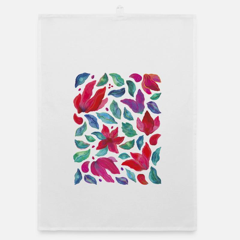 Lebendige Blumen Organic Geschirrtuch