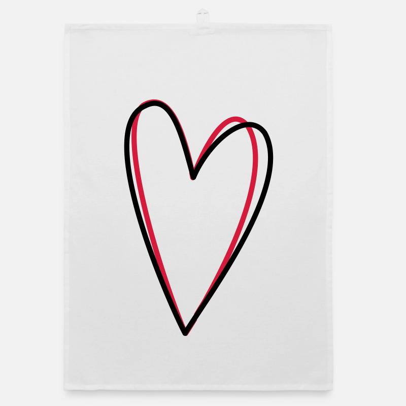 Herz Liebe Freundschaft Symbol Geschenkidee Organic Geschirrtuch