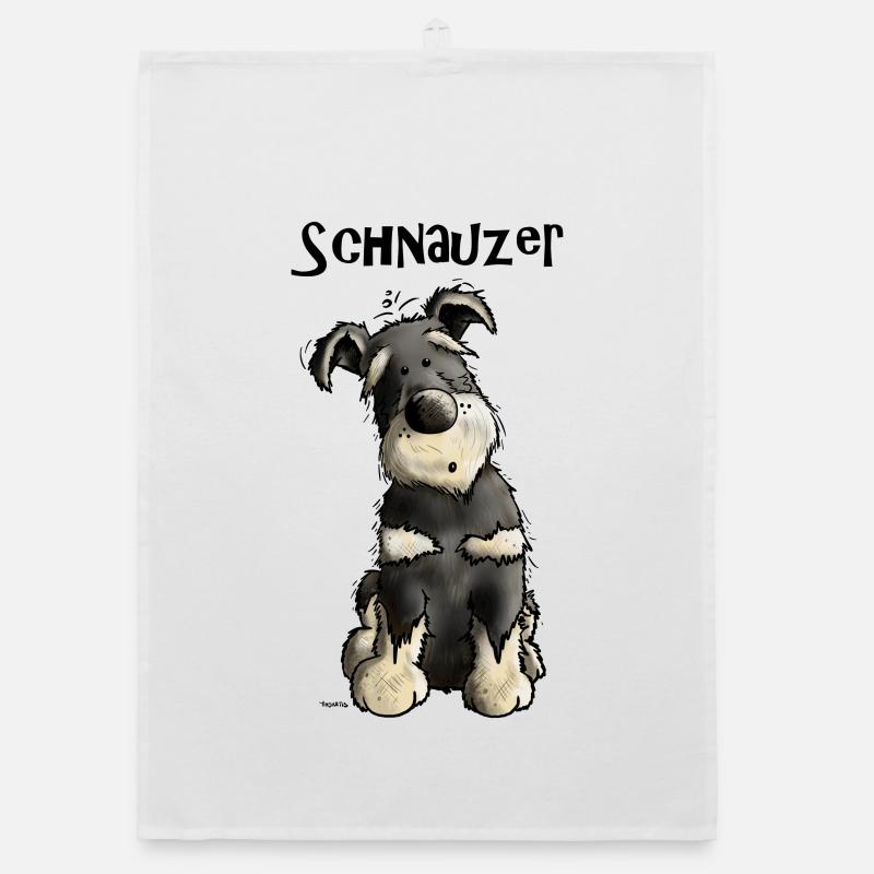 Witziger Schnauzer Organic Geschirrtuch