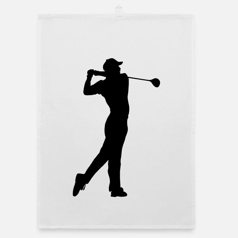 Golf player shadow image logo Organic dish towel