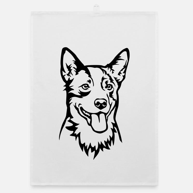 Australian Cattle Dog Head Organic dish towel