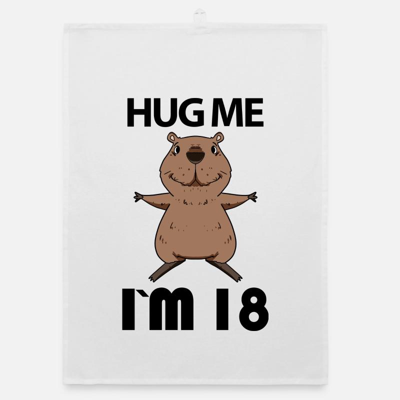 18 Birthday - 18 years - Hug - Eighteen Organic dish towel