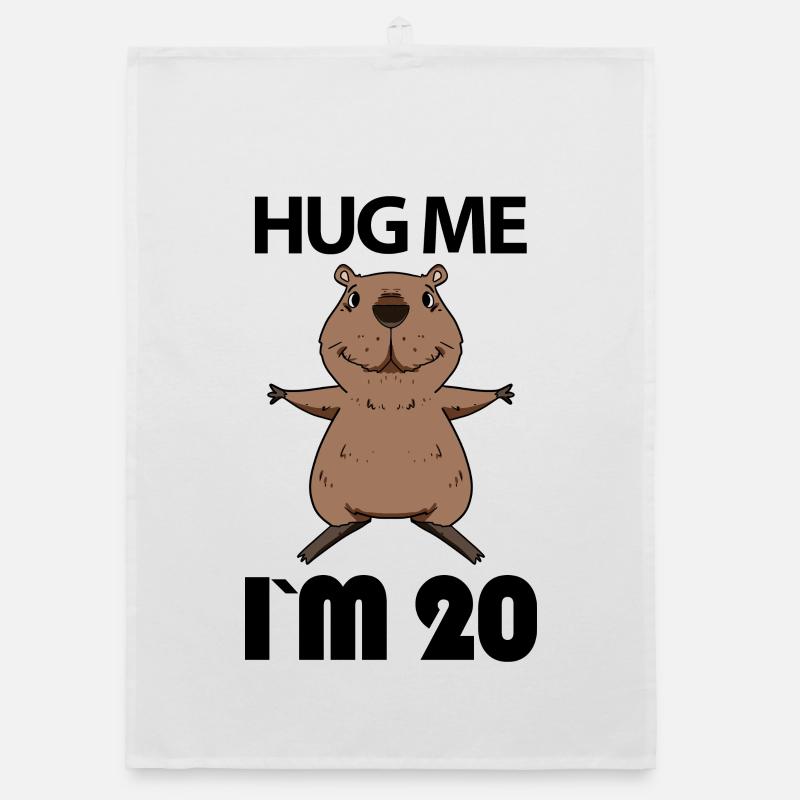 20 Birthday - 20 Years - Hug Organic dish towel