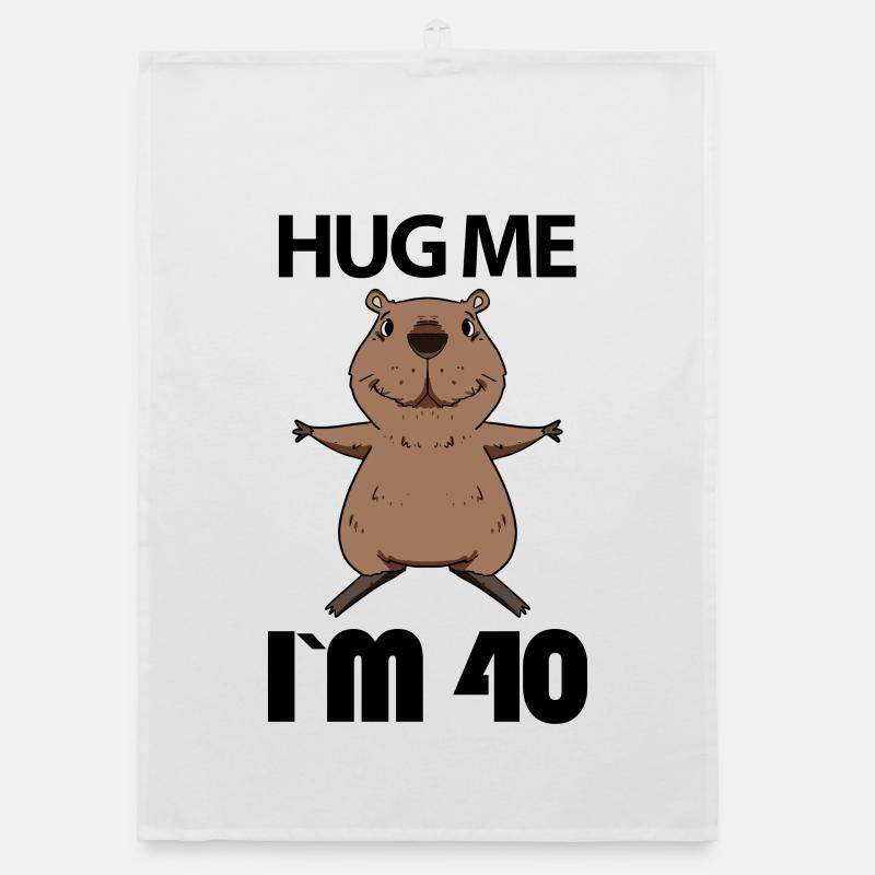 40 ans - 40 ans - Hug - Torchon bio - blanc