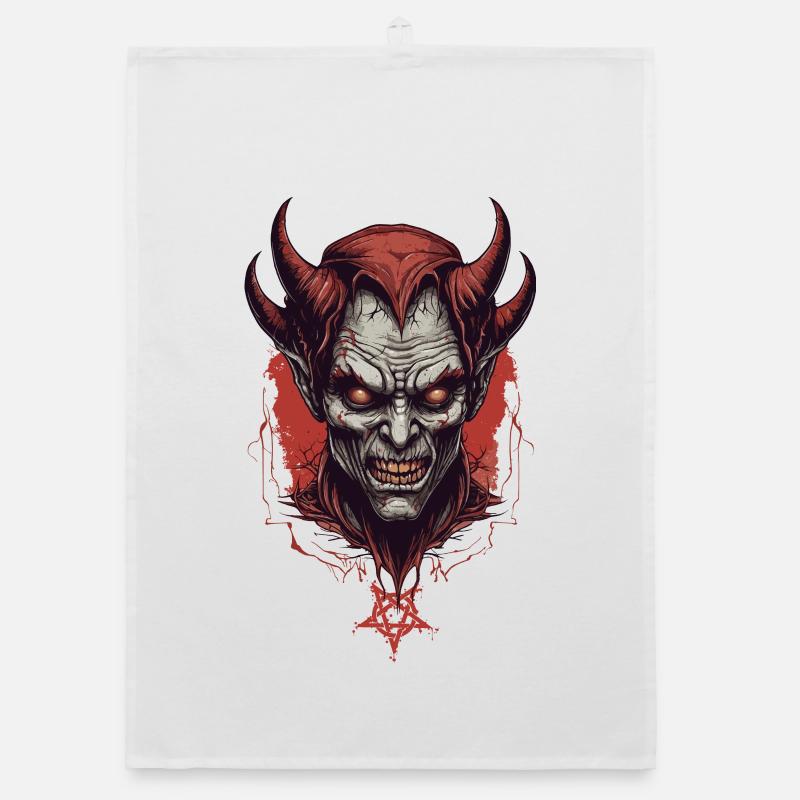 Hell demon devil Organic dish towel