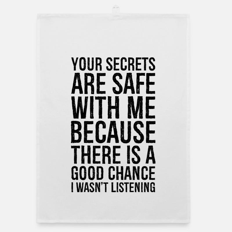 your secrets are safe with me - Organic Geschirrtuch - Weiß