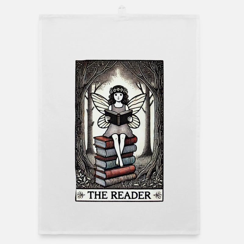 Lecture de fées dans la forêt enchantée Torchon bio