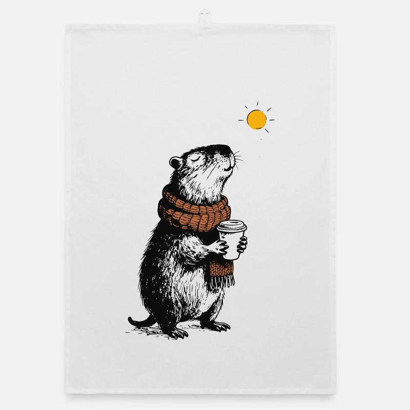 Capybara Winter Vibes Organic dish towel