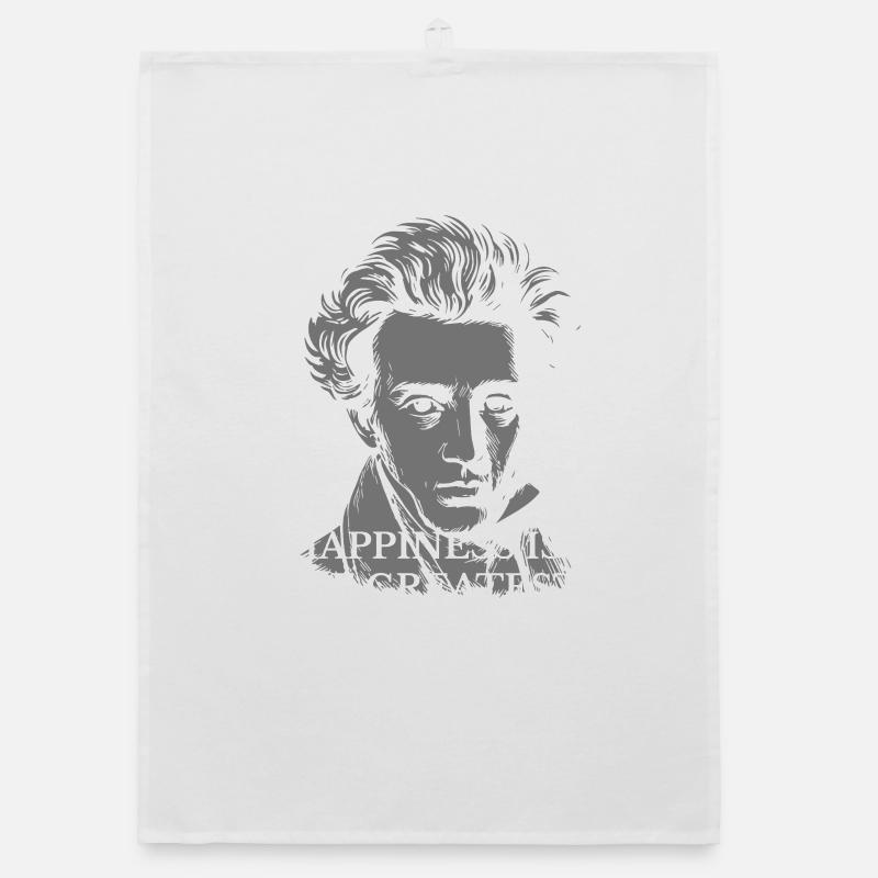 Citation du bonheur de Kierkegaard Tee Torchon bio