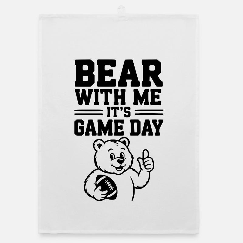 Bear With Me, It’s Game Day Organic dish towel