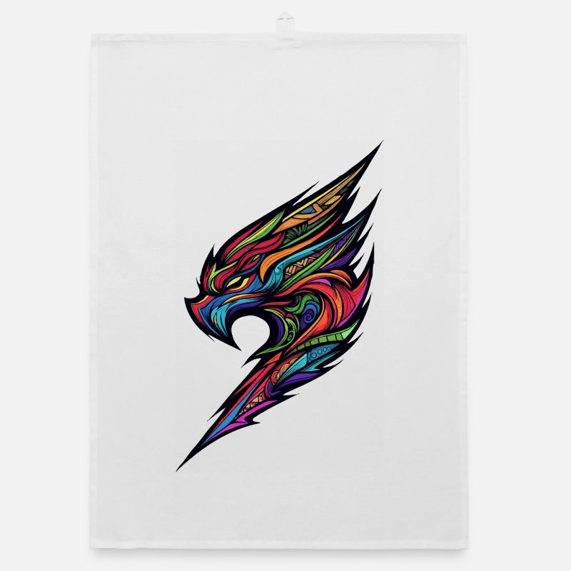 Fiery Phoenix Wing Organic dish towel