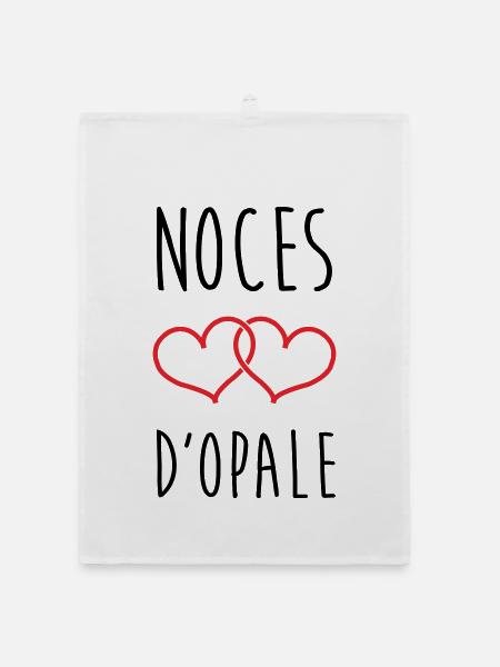 Opal Wedding 21 Years of Love - Organic dish towel - white - Front
