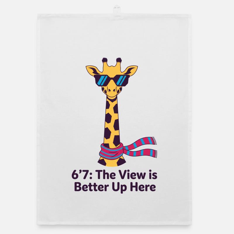 Tall Giraffe 6'7 The View Is Better Up Here Organic dish towel