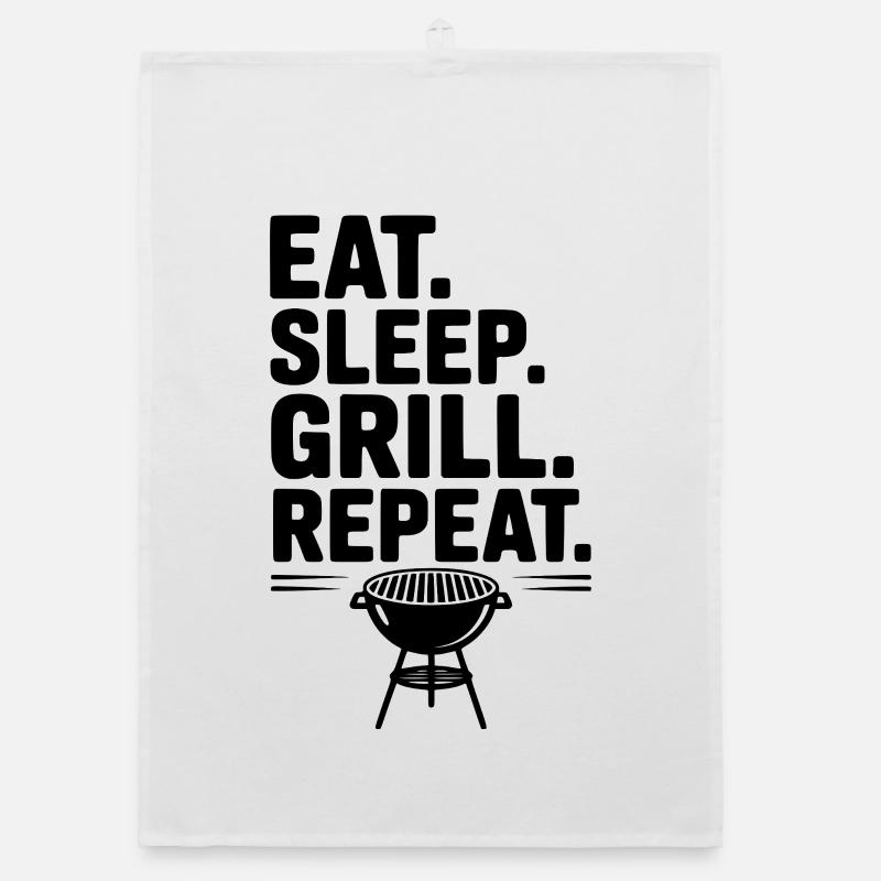Eat. Sleep. Grill. Repeat. Organic dish towel