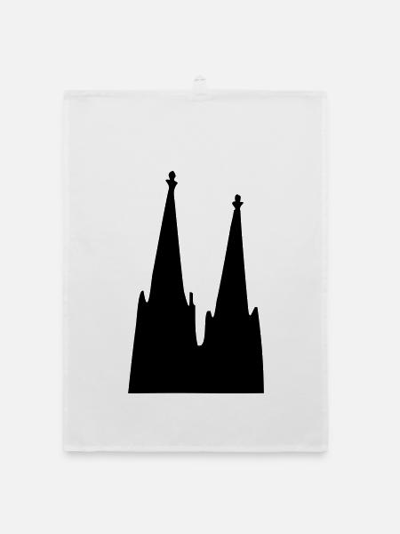 Der Kölner Dom zu Köln - Organic Geschirrtuch - Weiß - Vorne