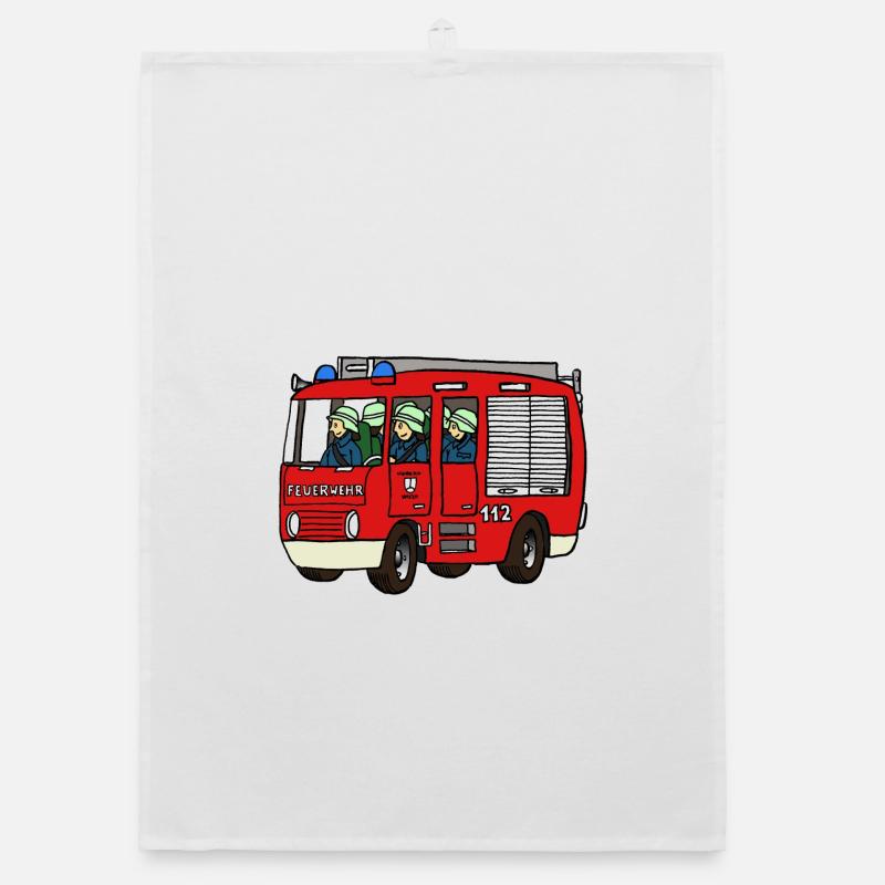 Fire truck Organic dish towel