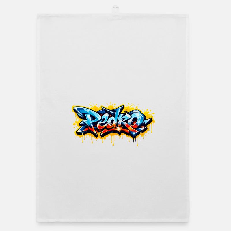 PEDRO GRAFFITI NAME FOR PERFECT GIFT PRINTABLE  Torchon bio