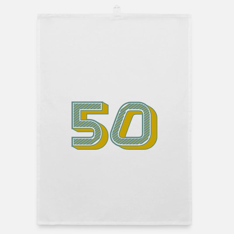 Numéro 50 Graphique Moderne Torchon bio