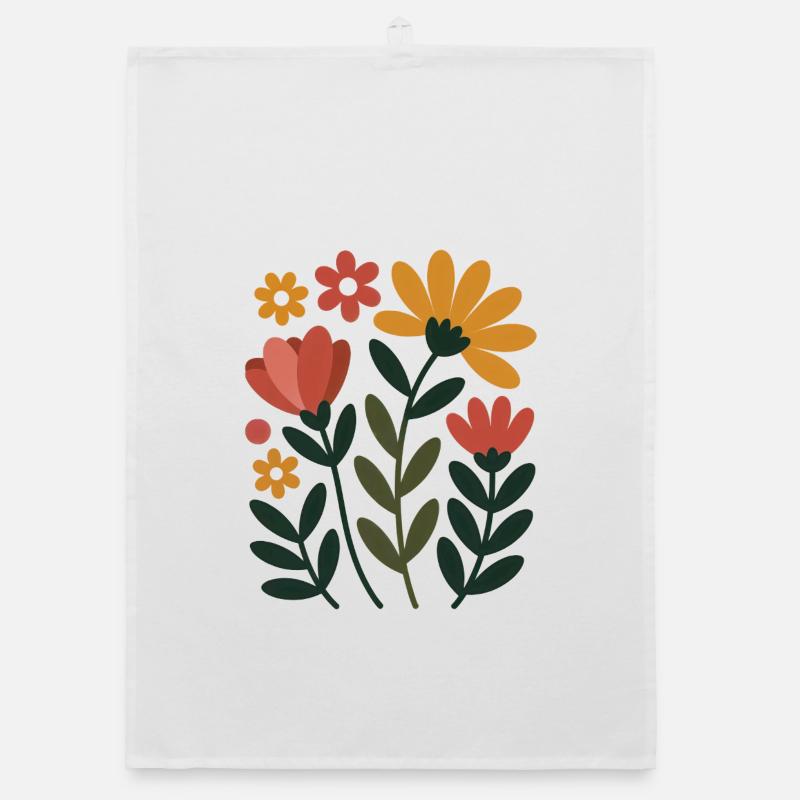 Boho Blumen – Blühende Harmonie Organic Geschirrtuch