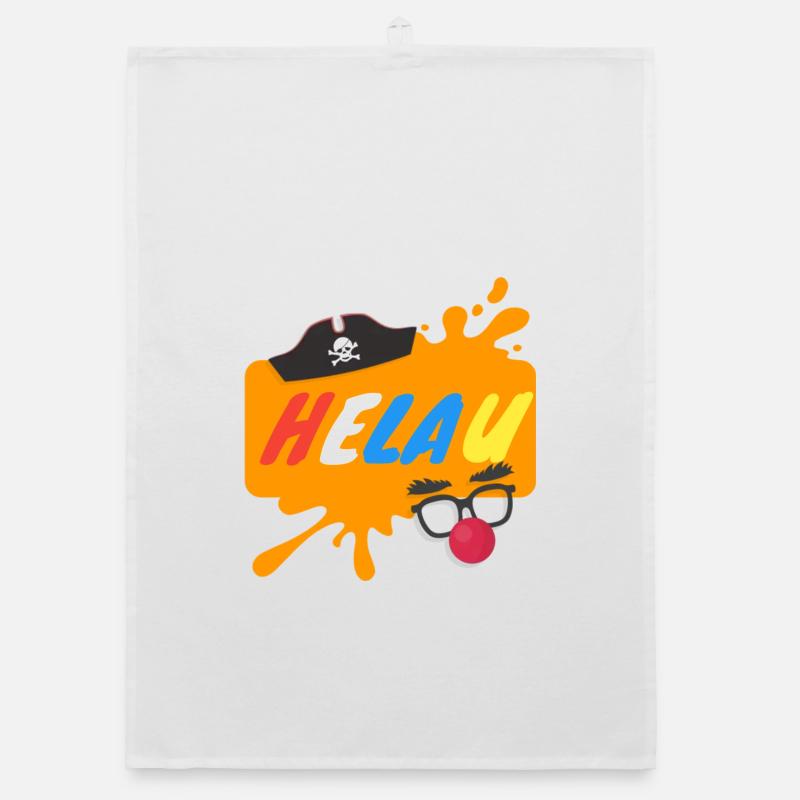 Helau Splash Karnevaldesign - Organic Geschirrtuch - Weiß