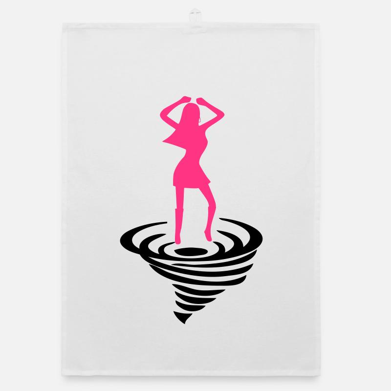 Femme danse sur tornado Torchon bio