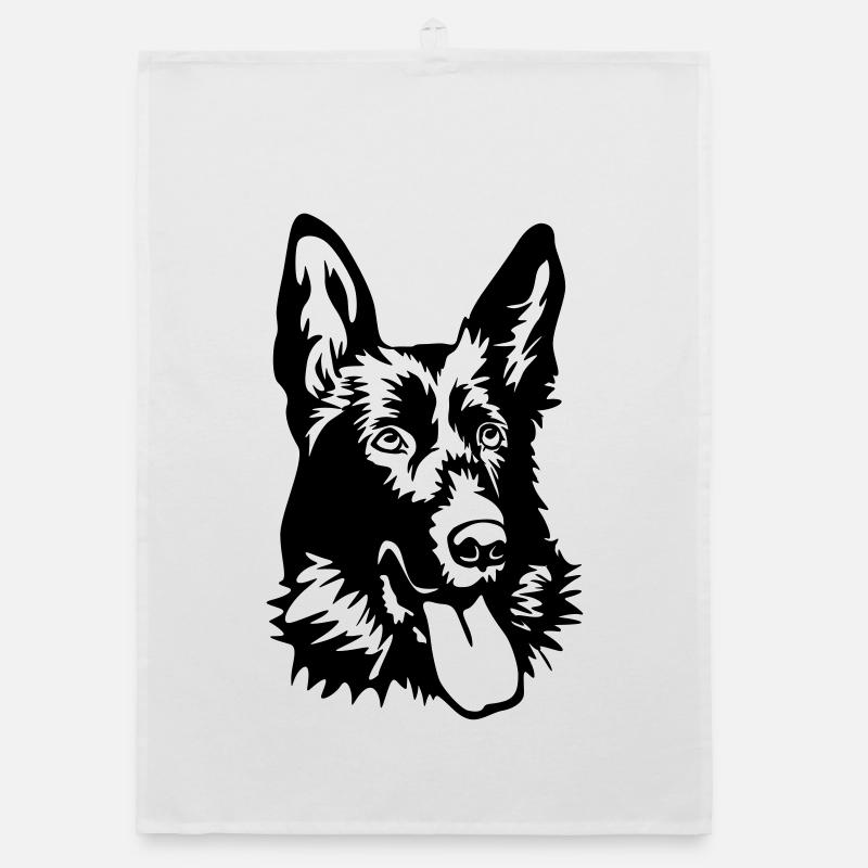 Deutscher Schäferhund Kopf Organic Geschirrtuch