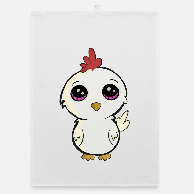 Baby Huhn - Organic Geschirrtuch - Weiß
