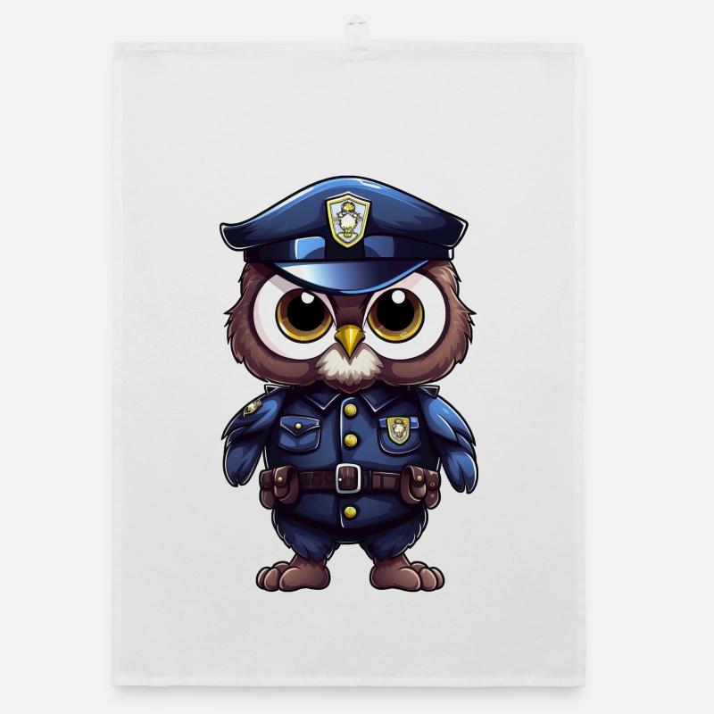Polizei Eule Organic Geschirrtuch