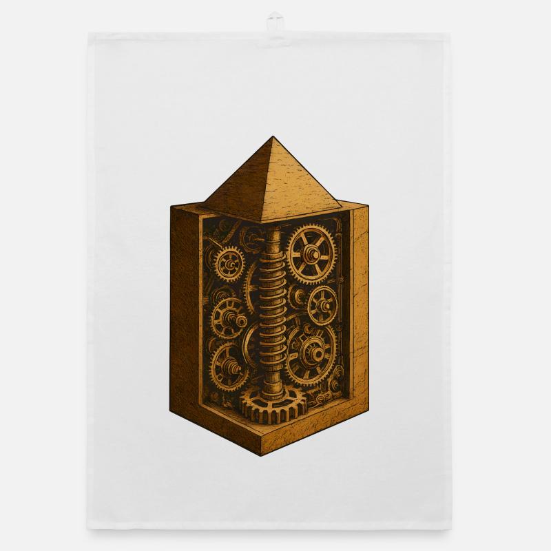 Pyramide von Chephren | Antike Getriebemechanik-Kunst Organic Geschirrtuch