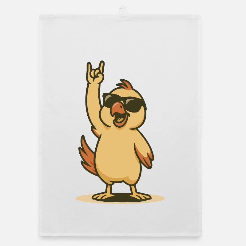 Cool Perroquet Poussin Rocker Style Torchon bio