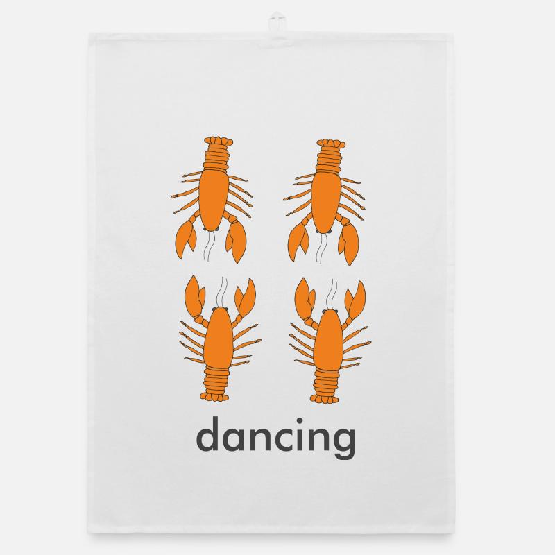 lobster_dancing Organic dish towel