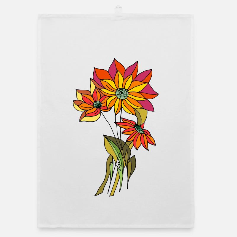 Flowers Organic dish towel