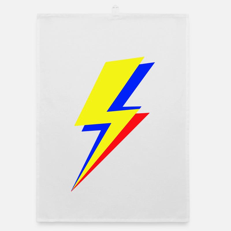 Geometric multicolor lightning bolt Organic dish towel