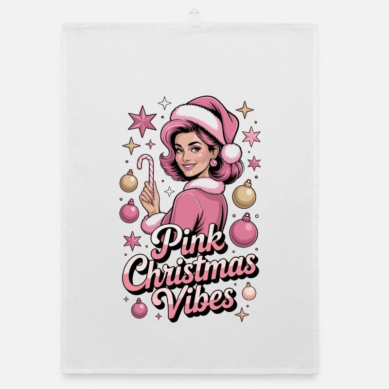 Chemise rose Noël Vibes Mère Noël Torchon bio