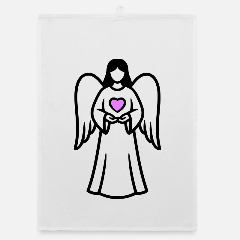 engel-paar-mit-herz-piktogramm-3 Organic Geschirrtuch