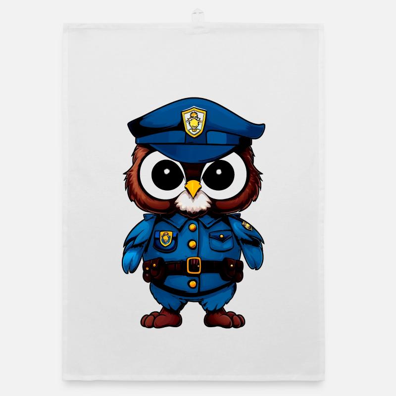 Eule Polizei Organic Geschirrtuch