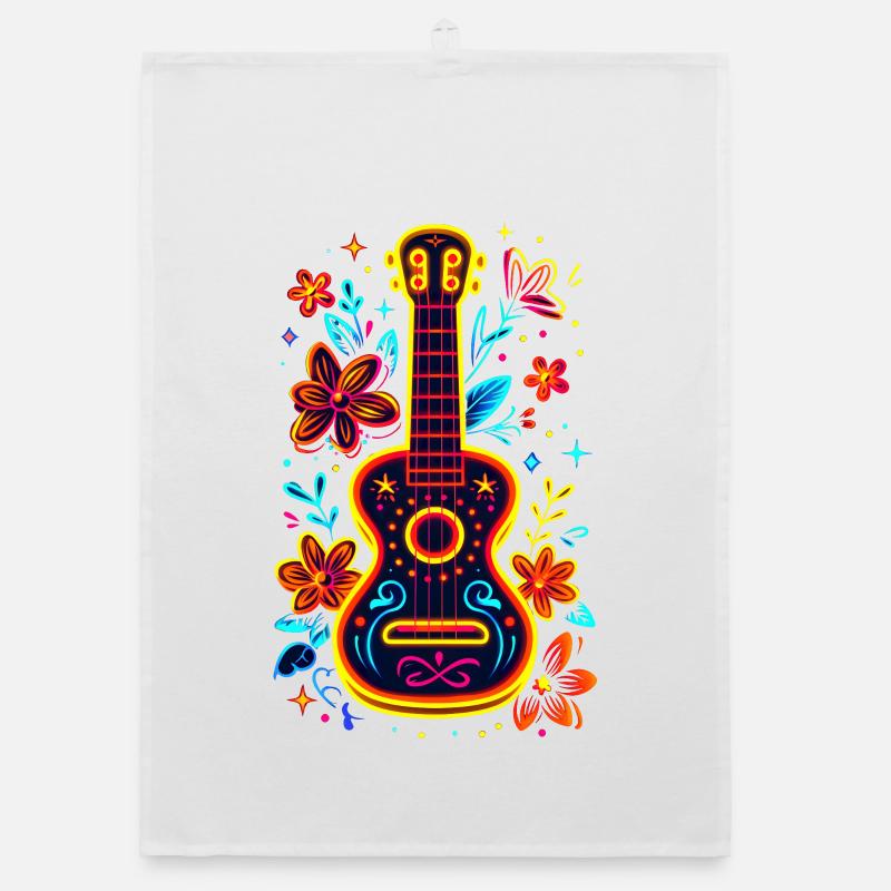 90s Ukulele Organic dish towel