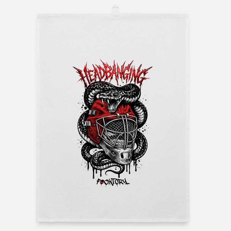 Headbanging Red Mask Organic Geschirrtuch