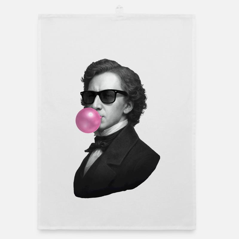 Vintage Portrait Bubble Pop Organic dish towel