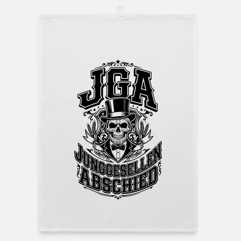 JGA Junggesellenabschied Totenkopf Organic Geschirrtuch