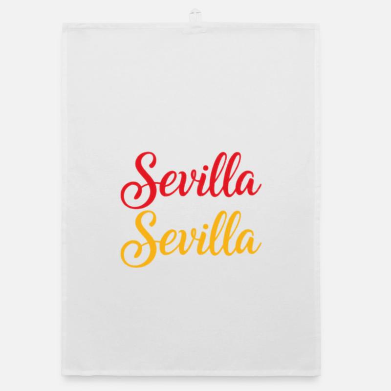Sevilla Script Duo Rouge Jaune Rétro Torchon bio