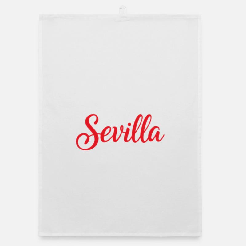 Sevilla Script Rot Pinsel Organic Geschirrtuch