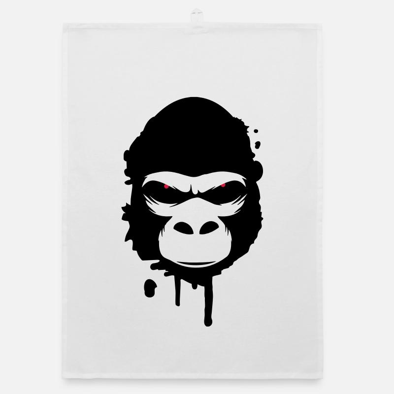 gorilla head Graffiti Organic dish towel