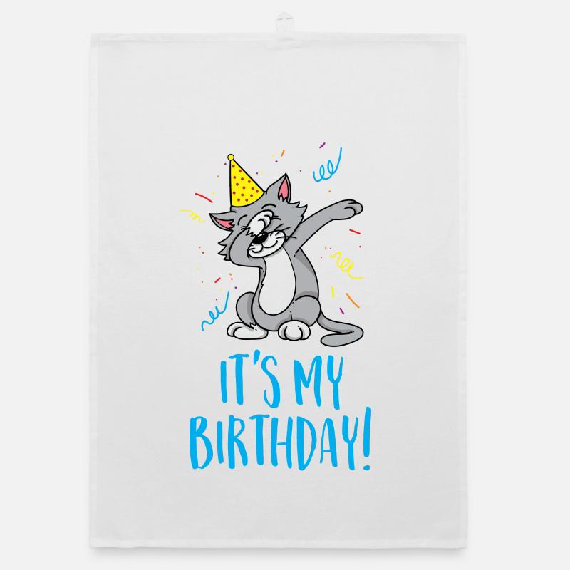 C'est mon anniversaire - Torchon bio - blanc
